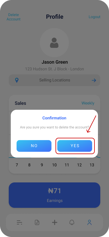 The Wulo Seller account settings screen